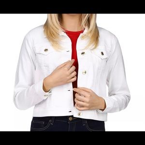 Michael Kors white denim jeans Jacket stretch XL